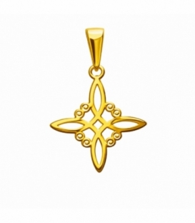 Pendentif en Acier 304 Nœud de Sorcière Doré 18mm