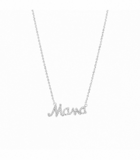 Gargantilla Latón Mama Circonitas 40+5cm Bañado en Rodio