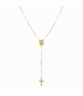 Gargantilla Latón Rosario 42+3cm Bañado en Oro 14K