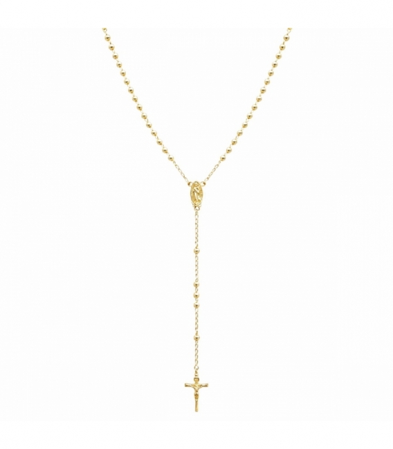 Gargantilla Latón Rosario 60cm Bañado en Oro 14K