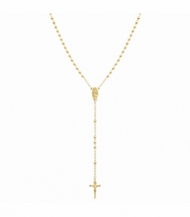 Gargantilla Latón Rosario 60cm Bañado en Oro 14K