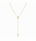 Gargantilla Latón Rosario 60cm Bañado en Oro 14K