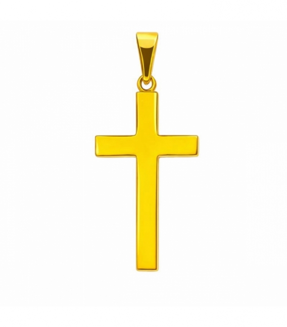 Colgante Acero 304 Cruz Dorado 40mm