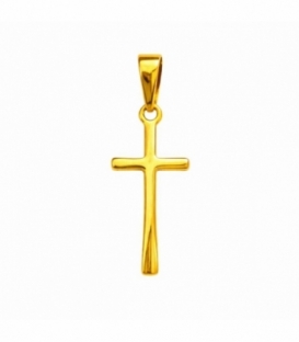 Colgante Acero 304 Cruz Dorado 17mm