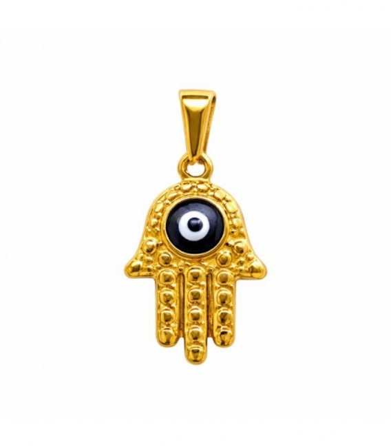 Colgante Acero 304 Mano de Fatima Dorado 22mm