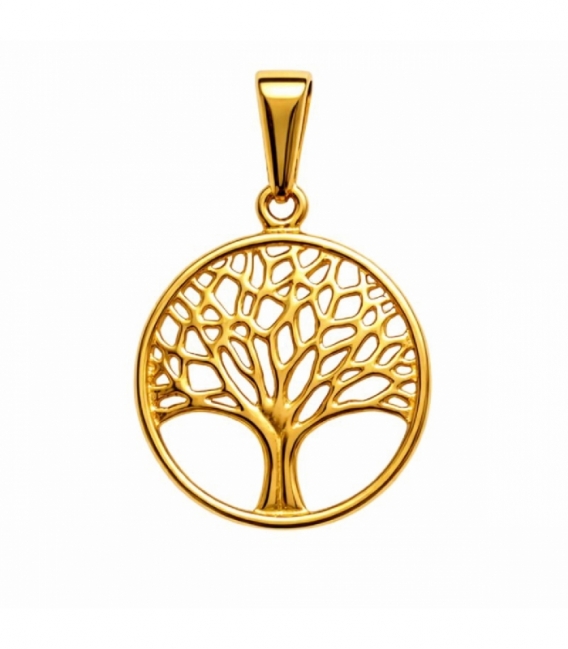 Colgante Acero 304 Arbol Vida Dorado Ø26mm