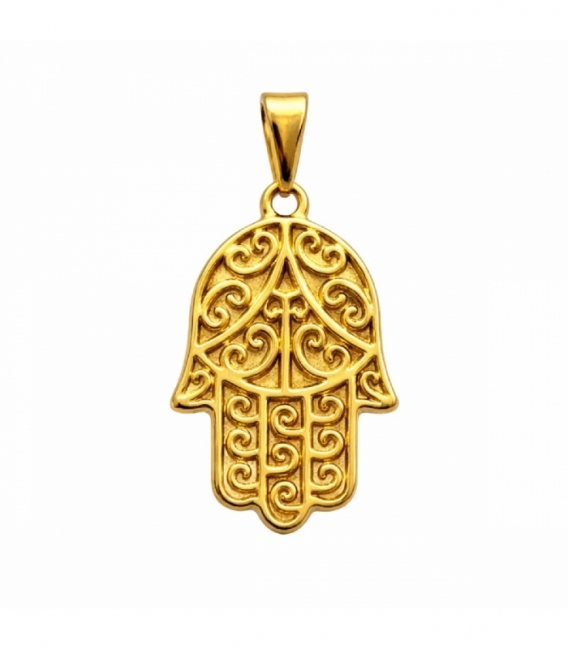 Colgante Acero 304 Mano de Fatima Dorado 32mm
