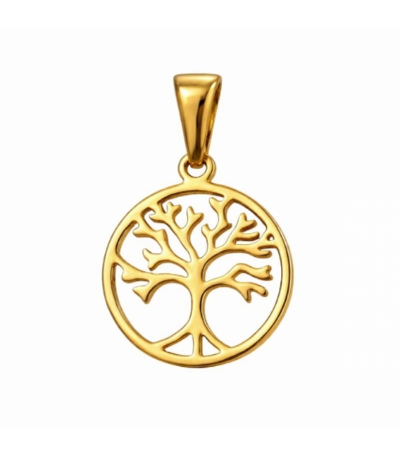 Colgante Acero 304 Arbol Vida Dorado Ø15mm