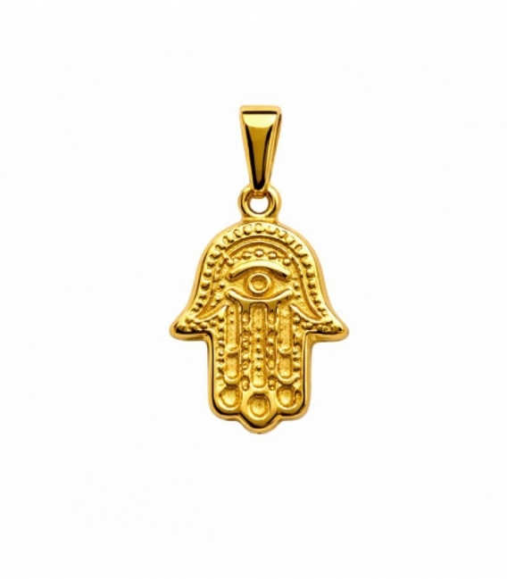 Colgante Acero 304 Mano de Fatima Dorado 18mm