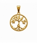 Colgante Acero 304 Arbol Vida Triskel Dorado Ø17mm