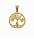 Colgante Acero 304 Arbol Vida Triskel Dorado Ø17mm