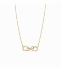 Collier Ras-Du-Cou Infini en Laiton avec Zirconias 40+5cm Plaqué Or 14K