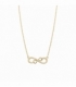 Collier Ras-Du-Cou Infini en Laiton avec Zirconias 40+5cm Plaqué Or 14K