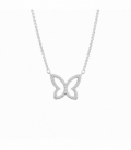 Gargantilla Latón Mariposa con Circonitas 40+5cm Bañado en Rodio