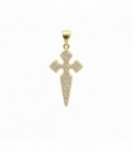 Colgante Latón Cruz de Santiago 27mm Bañado en Oro 14K