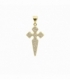 Colgante Latón Cruz de Santiago 27mm Bañado en Oro 14K