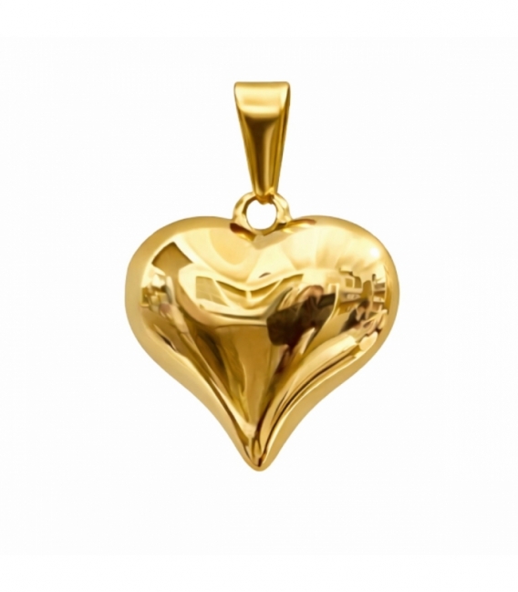 Pendentif en Acier 304 Cœur Doré 24mm