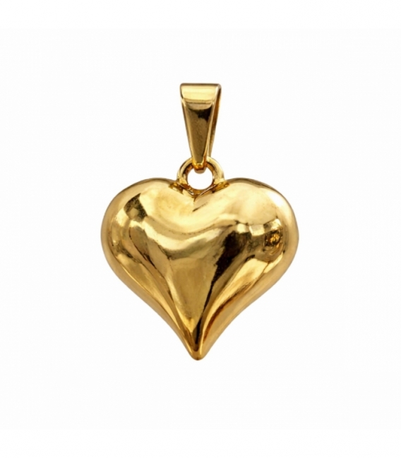 Pendentif en Acier 304 Cœur Doré 10mm