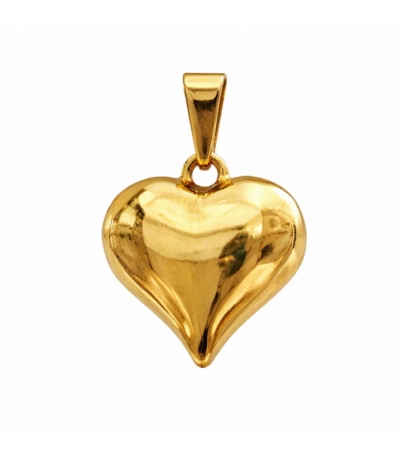 Pendentif en Acier 304 Cœur Doré 14mm