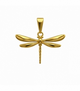 Pendentif en Acier 304 Libellule Doré 12mm