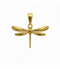 Colgante Acero 304 Libelula Dorado 12mm