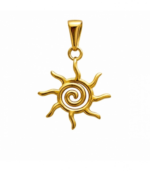 Colgante Acero 304 Sol Dorado 20mm