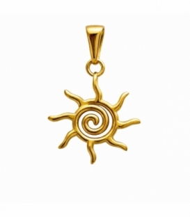 Colgante Acero 304 Sol Dorado 20mm