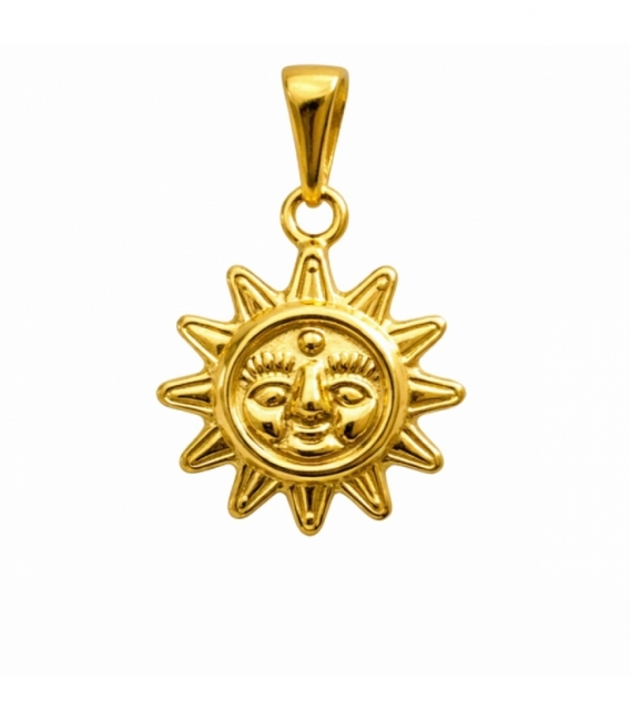 Colgante Acero 304 Sol Dorado 19mm