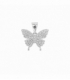Colgante Latón Mariposa 15mm Bañado en Rodio