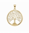 Colgante Latón Arbol de la Vida Ø33mm Bañado en Oro 14K