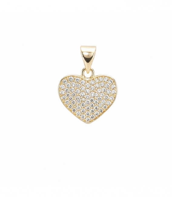 Pendentif en Laiton Cœur 12mm Plaqué Or 14K