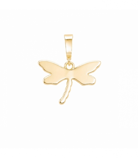 Pendentif en Laiton Libellule 17mm Plaqué Or 14K