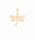Pendentif en Laiton Libellule 17mm Plaqué Or 14K