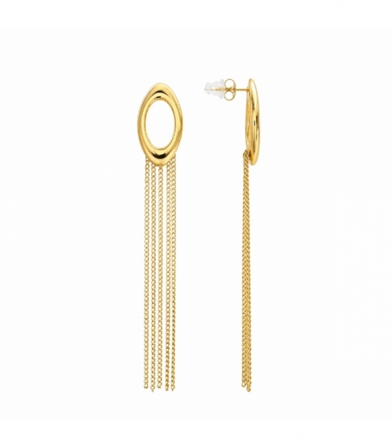 Pendiente Acero 316L Cadenas 85mm Bañado en Oro 18K Precio por Par