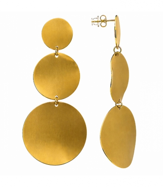 Boucles d’oreilles en Acier 316L Cercles 95mm Plaqué Or 18K Prix Par Paire