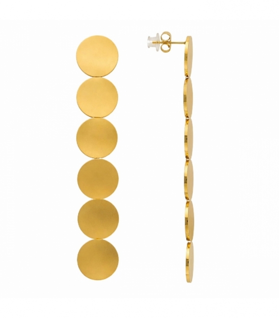 Boucles d’oreilles en Acier 316L Cercles 85mm Plaqué Or 18K Prix Par Paire