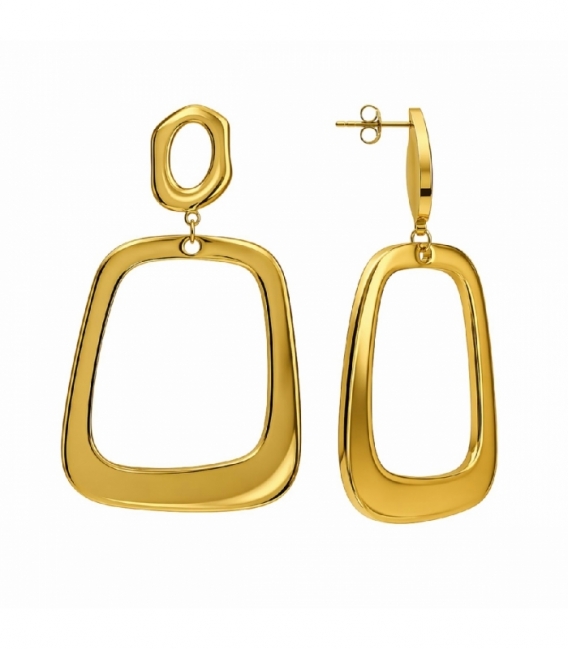 Pendiente Acero 316L Diseño 65mm Bañado en Oro 18K Precio por Par