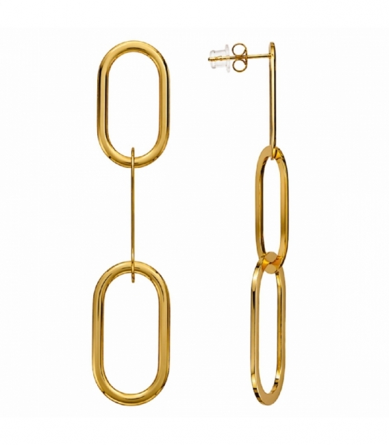 Pendiente Acero 316L Diseño 95mm Bañado en Oro 18K Precio por Par