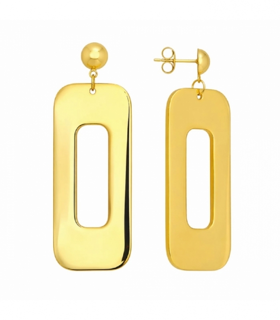 Boucles d’oreilles en Acier 316L Design 85mm Plaqué Or 18K Prix Par Paire