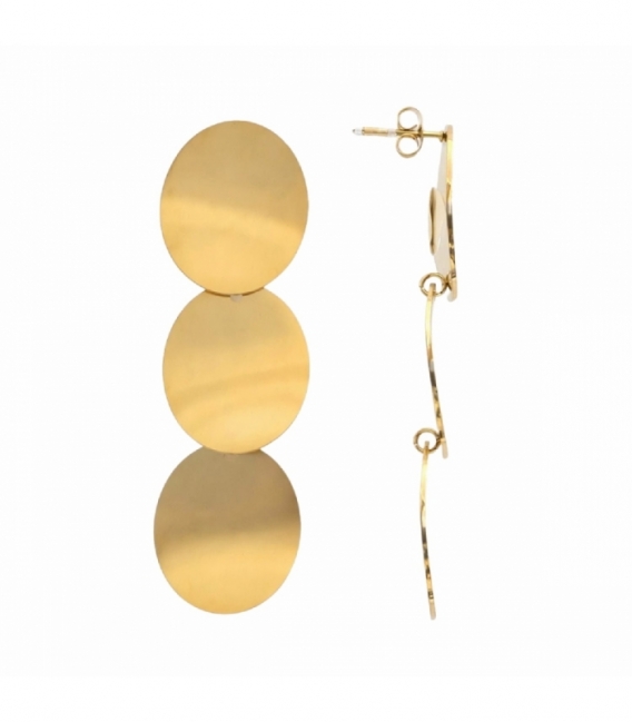 Boucles d’oreilles en Acier 316L Design 63mm Plaqué Or 18K Prix Par Paire