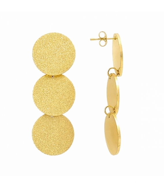 Boucles d’oreilles en Acier 316L Cercles 53mm Plaqué Or 18K Prix Par Paire