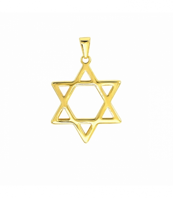 Colgante Acero 304 Estrella David Dorado 30mm