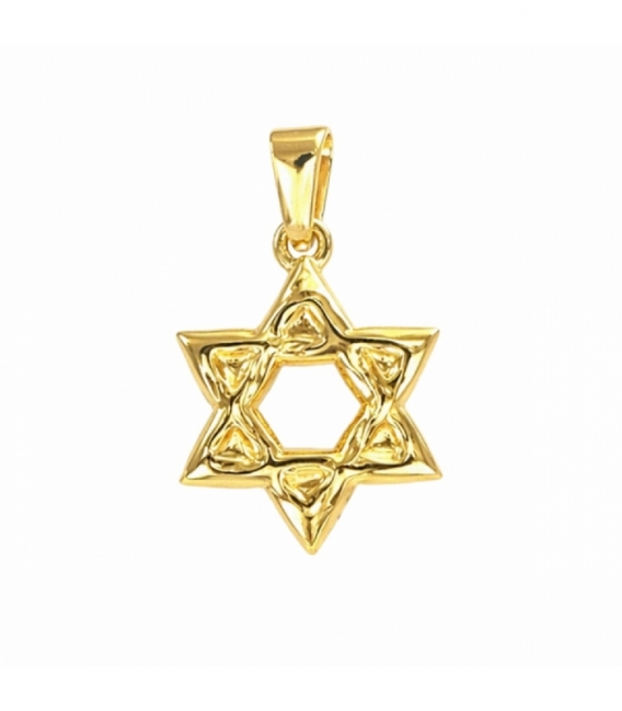 Colgante Acero 304 Estrella David Dorado 15mm