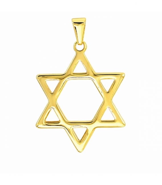 Colgante Acero 304 Estrella David Dorado 43mm