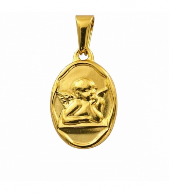 Pendentif en Acier 304 Ange Dorée 18mm