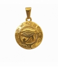 Pendentif en Acier 304 Œil d’Horus Doré 21mm
