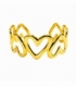 Pulsera Rigida Acero 304 Corazones Dorado Ø58mm