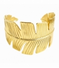 Pulsera Rigida Acero 304 Hoja Dorado Ø58mm