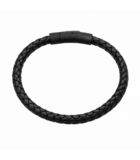 Pulsera Cuero Acero 316L Ø65mm