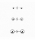 Boucles d’oreilles en Laiton Boule Plaqué Rhodium
